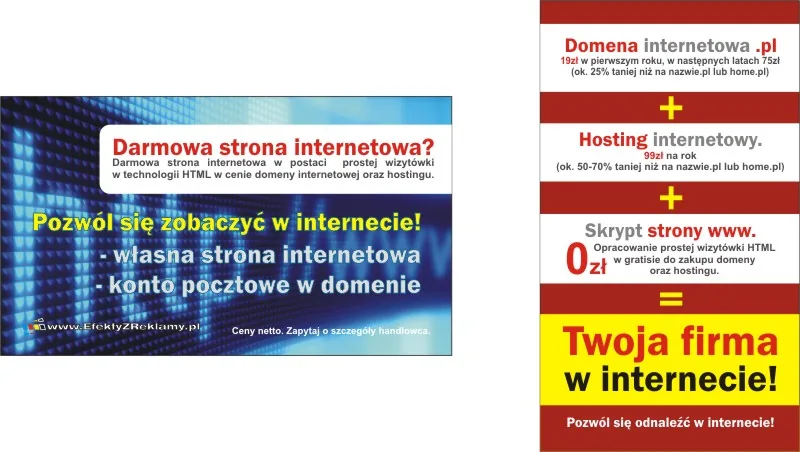 schemat tłumaczący zasady działania oferty "darmowa strona internetowa"