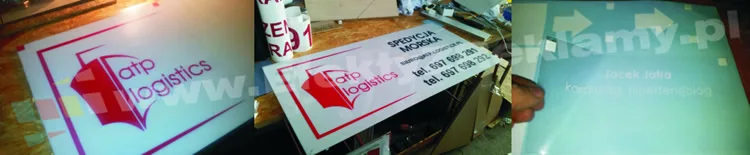 tablica do kasetonu świecącego, tło mleczna płyta plexi, grafika wycinana ploterem z folii translucentnej